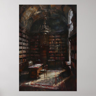 Victorian Vintage Library Reading Room Wall Art