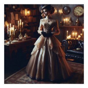 Victorian Vintage Mysterious Elegant Woman  Photo Print