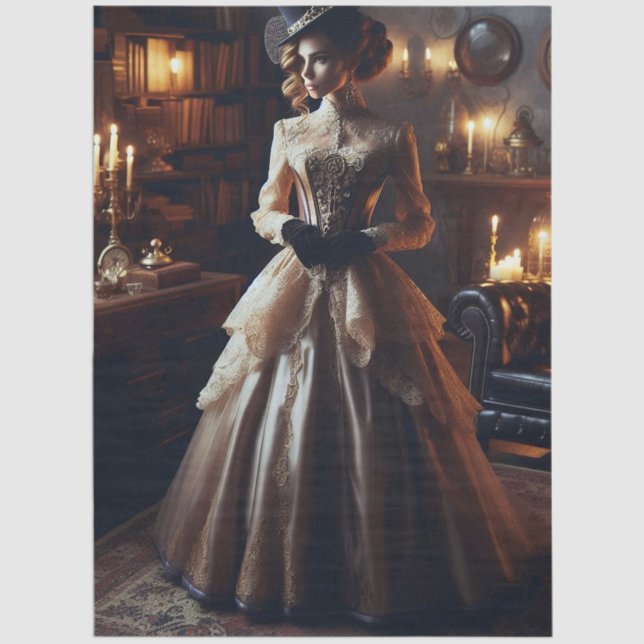 Victorian Vintage Mysterious Elegant Woman  Tissue Paper (Creator Uploaded)