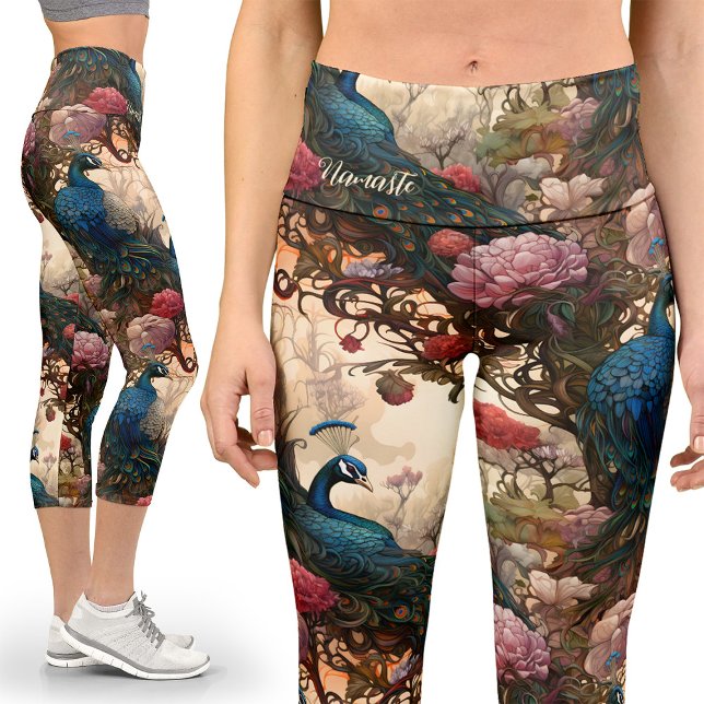 Victorian Vintage Peacock Pattern Capri Yoga (Creator Uploaded)