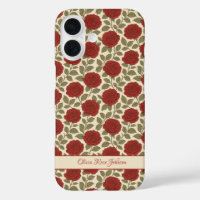 Victorian Vintage Red Rose Floral