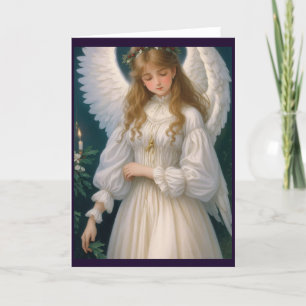 Victorian Vintage Retro Christmas Angel Holiday Card