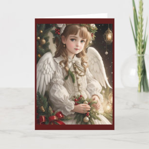 Victorian Vintage Retro Christmas Angel Holiday Card