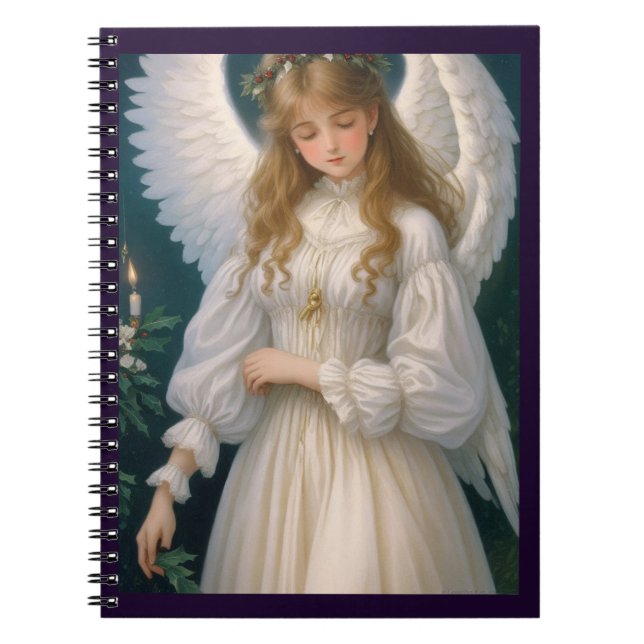 Victorian Vintage Retro Christmas Angel Notebook (Front)