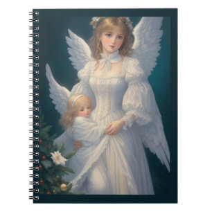 Victorian Vintage Retro Christmas Angel Notebook