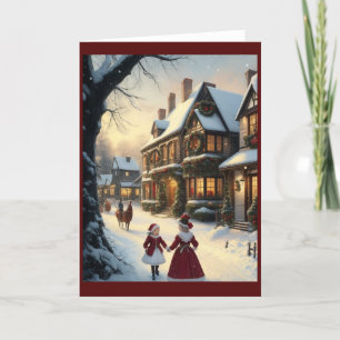 Victorian Vintage Retro Christmas Holiday Card