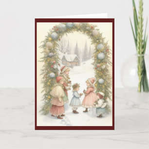 Victorian Vintage Retro Christmas Holiday Card
