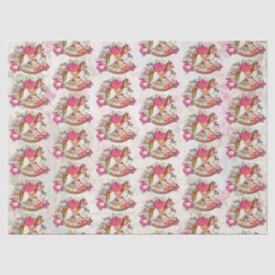 Victorian Vintage Rocking Horse Christmas Pattern Tissue Paper
