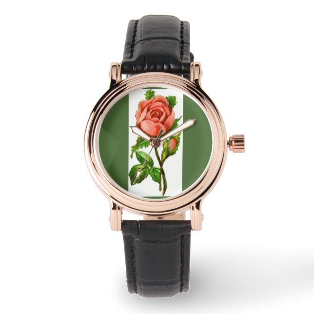 Victorian Vintage Style English Rose Watch (Front)