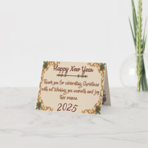 Victorian Watercolor Santa Christmas Collection Thank You Card
