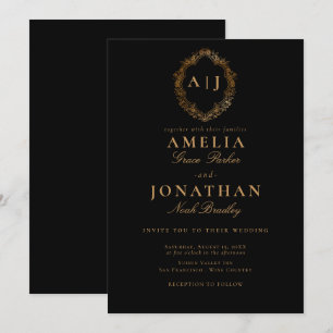 Victorian Wedding Crest Invitation