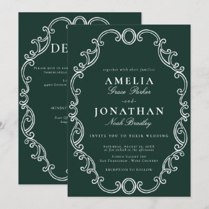 Victorian Wedding Crest Invitation