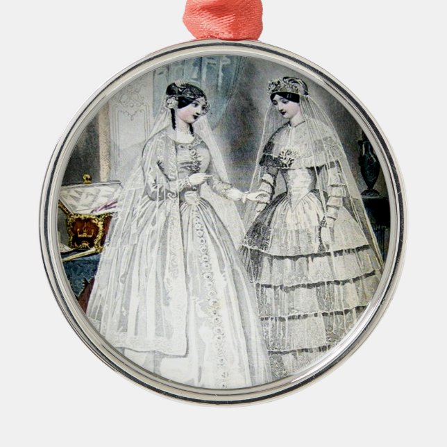 Victorian Wedding Dress Metal Ornament (Front)