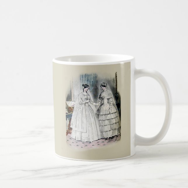 Victorian Wedding Dress Two Women Coffee Mug (Right)