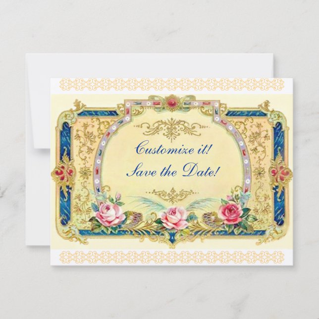 Victorian - Wedding, Engagement, save the date Invitation (Front)