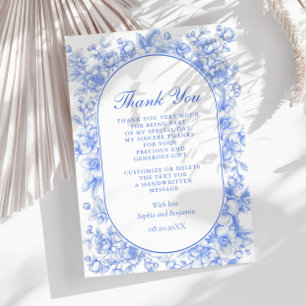 Victorian Wedding Floral Something Blue Thank You Card