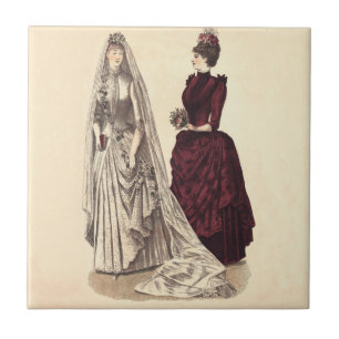 Victorian wedding gown ceramic tile
