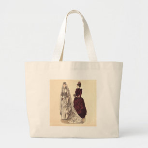 Victorian wedding gown large tote bag