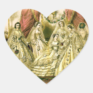 Victorian Wedding Heart Sticker