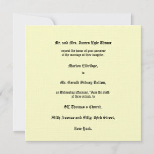 Victorian Wedding Invitation Circa 1905
