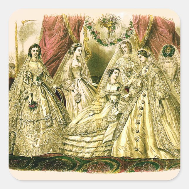 Victorian Wedding Square Sticker (Front)