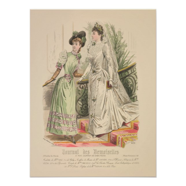 Victorian Wedding Vintage French Fashion Ad Poster (Front)