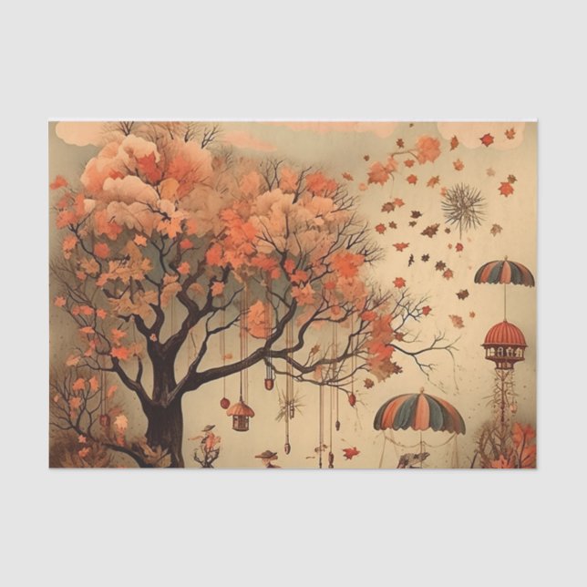 Victorian Whimsical Autumn Tissue Paper (Front)