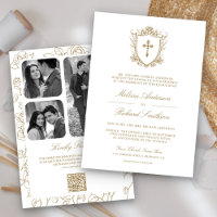 Victorian White and Gold Catholic QR Code Wedding