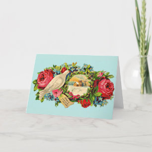 Victorian white dove and love message card