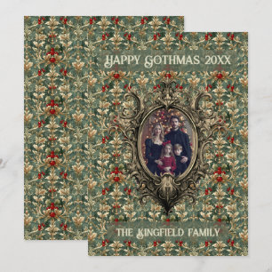Victorian Winter Berry Ornament Family Gothmas Holiday Card