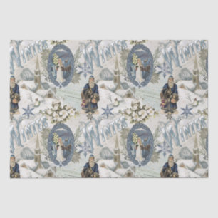 Victorian Winter Blues Vignette  Tissue Paper