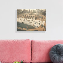 Victorian Winter Ice Skating Lithograph