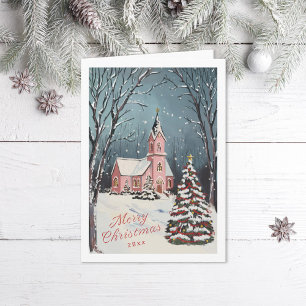 Victorian Winter Scene Non Photo Christmas Holiday Card