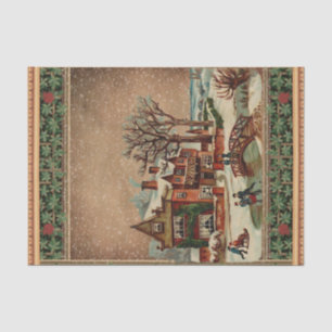 Victorian Winter Skating and Sledding Tissue Paper