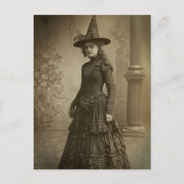 Victorian Witch Sepia Portrait style 2 Postcard (Front)