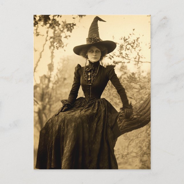 Victorian Witch Sepia Portrait style 8 Postcard (Front)