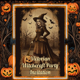 Victorian Witchcraft Adult halloween vintage Party Invitation