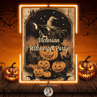 Victorian Witchcraft Vintage Halloween adult Party Invitation