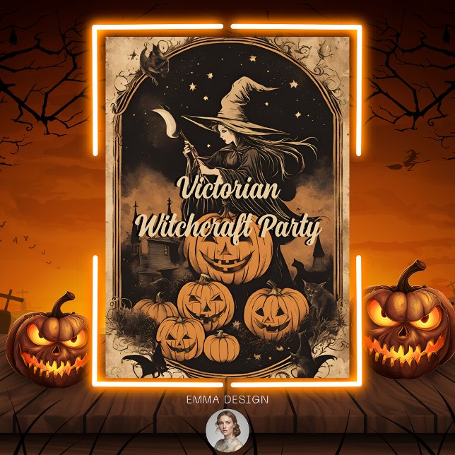 Victorian Witchcraft Vintage Halloween adult Party Invitation (Creator Uploaded)