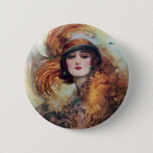 Victorian Woman 6 Cm Round Badge
