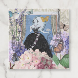 Victorian Woman Floral Fancy Gown  Favour Tags