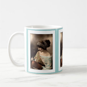 Victorian woman hair up in beads coffee mug