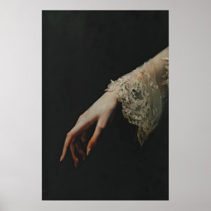 Victorian Woman Hand Lace Art Printable Dark Poster