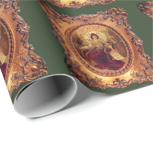 Victorian woman in elegant Victorian frame Wrapping Paper