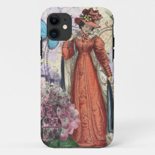 Victorian Woman in Red Colourful Fashion iPhone 11 Case
