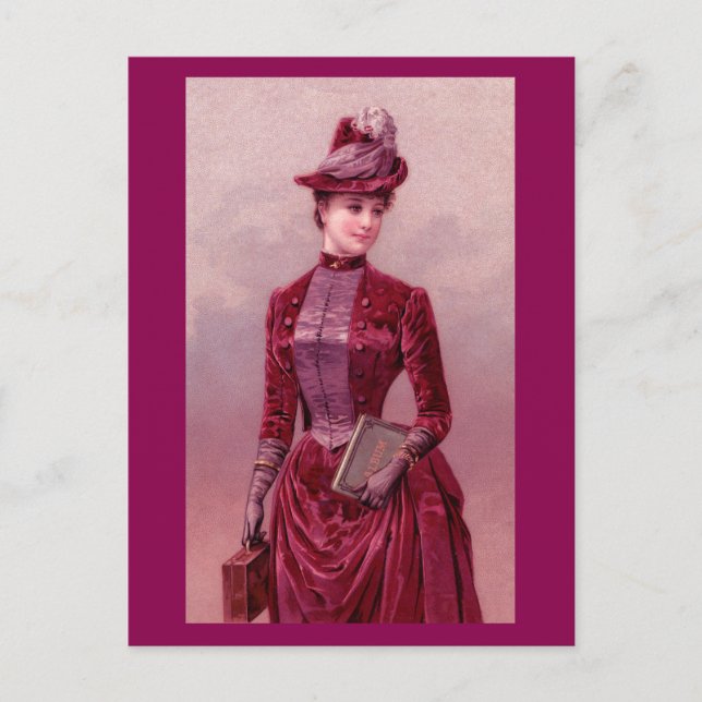 Victorian Woman In Velvet Postcard (Front)