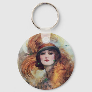 Victorian Woman Key Ring