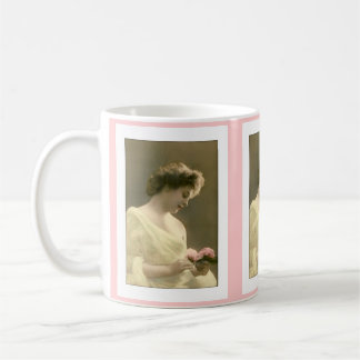 Victorian woman retrospective romantic coffee mug