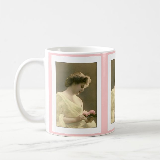 Victorian woman retrospective romantic coffee mug (Left)