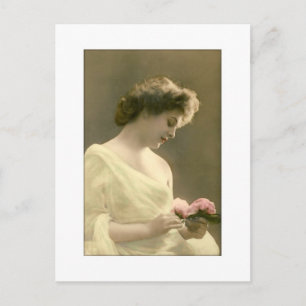 Victorian woman retrospective romantic postcard